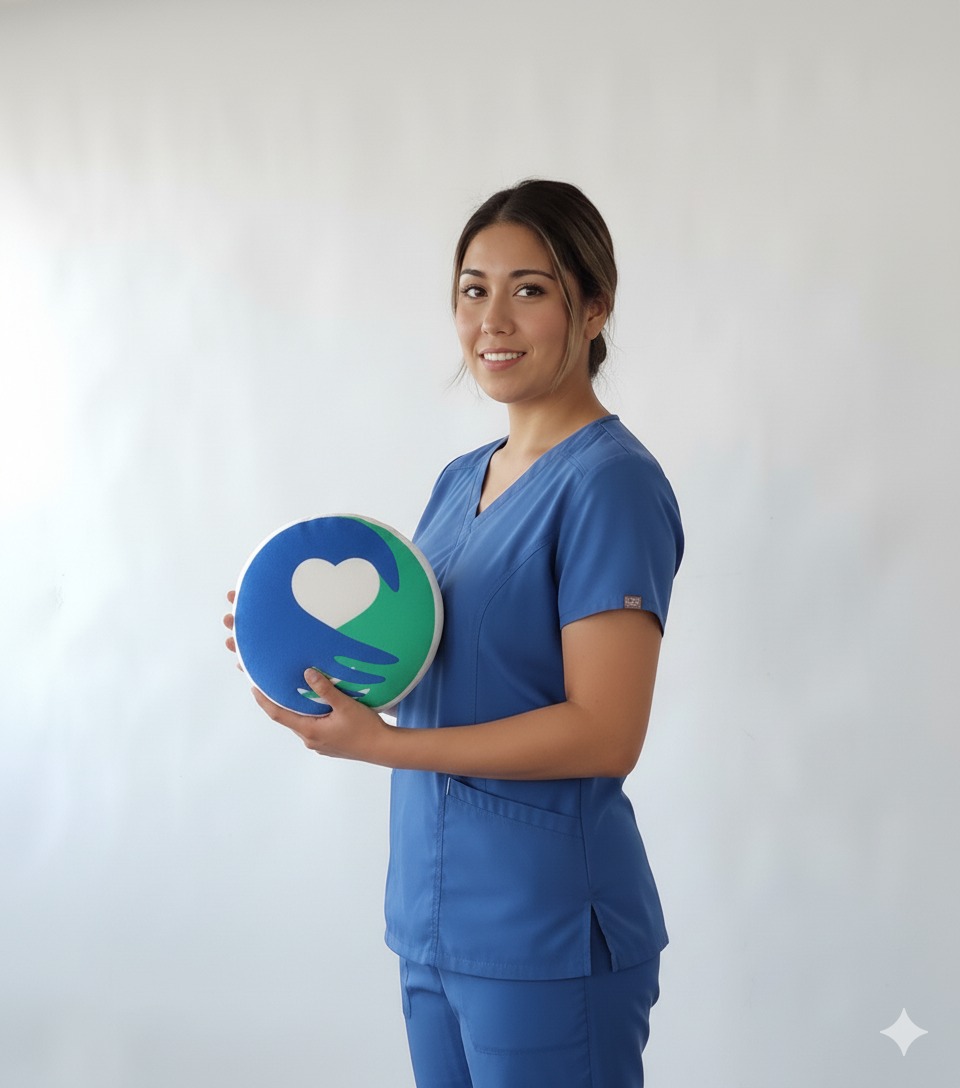 Enfermera Kokomai con uniforme profesional